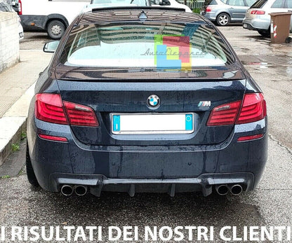 DIFFUSORE ADATTO PER BMW SERIE 5 F10 F11 LOOK M5 VORSTAINER NERO LUCIDO