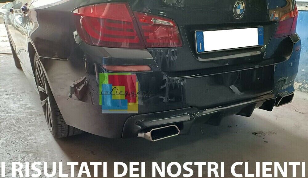 DIFFUSORE ADATTO PER BMW SERIE 5 F10 F11 LOOK M5 VORSTAINER NERO LUCIDO