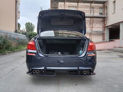 DIFFUSORE ADATTO PER BMW SERIE 5 F10 F11 LOOK M5 VORSTAINER NERO LUCIDO