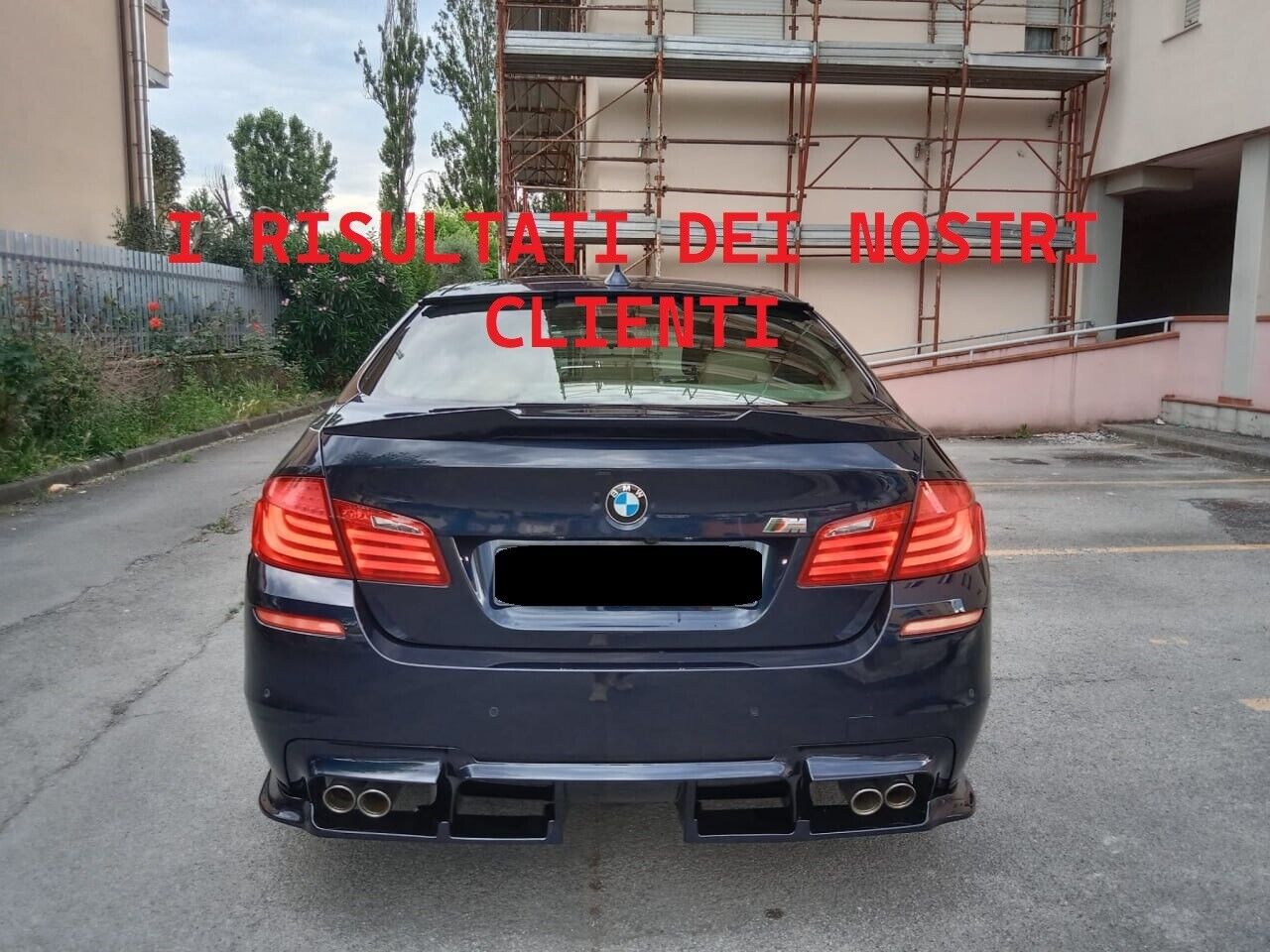 DIFFUSORE ADATTO PER BMW SERIE 5 F10 F11 LOOK M5 VORSTAINER NERO LUCIDO