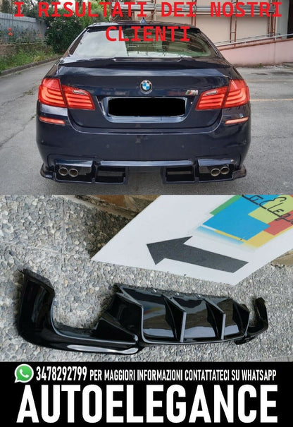 DIFFUSORE ADATTO PER BMW SERIE 5 F10 F11 LOOK M5 VORSTAINER NERO LUCIDO
