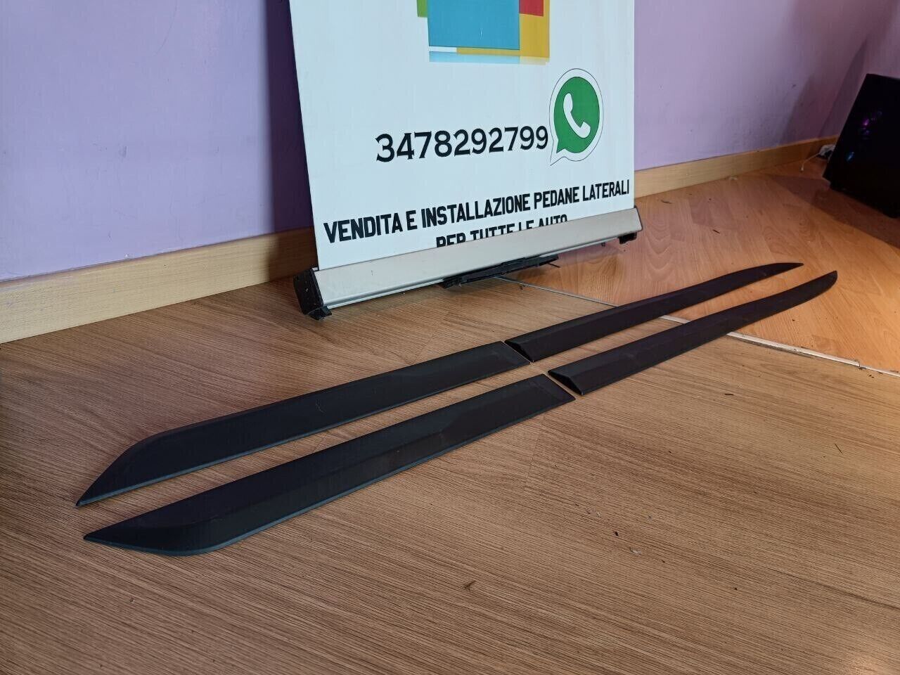 PARACOLPI UNIVERSALI 4 PEZZI ADATTI PER OPEL CORSA F NERO OPACO 160CM-,-