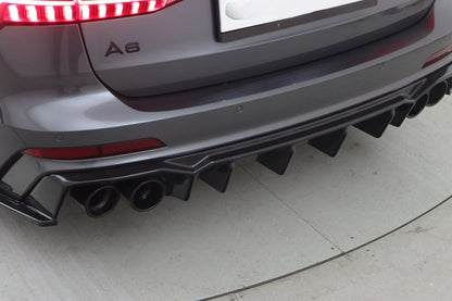 DIFFUSORE ADATTO PER AUDI A6 C8 2018+ SLINE S6 NERO LUCIDO
