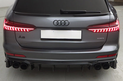 DIFFUSORE ADATTO PER AUDI A6 C8 2018+ SLINE S6 NERO LUCIDO