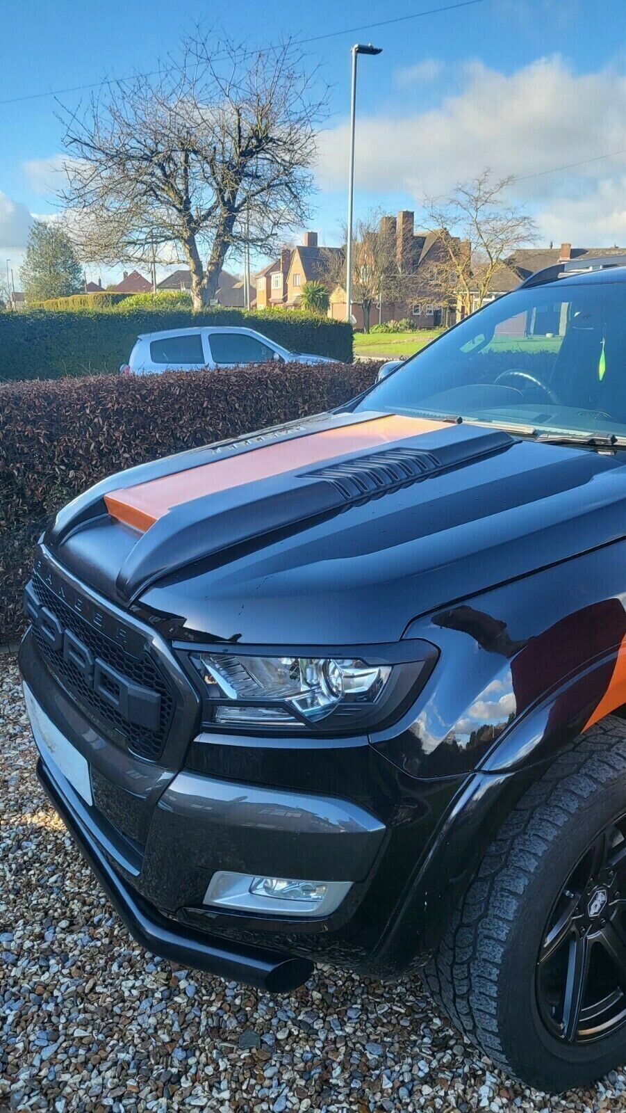 HOOD AIR INTAKE SUITABLE FOR FORD RANGER T6 T7 T8 2015-2022 WILDTRACK LOOK BLACK