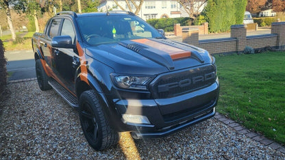 HOOD AIR INTAKE SUITABLE FOR FORD RANGER T6 T7 T8 2015-2022 WILDTRACK LOOK BLACK
