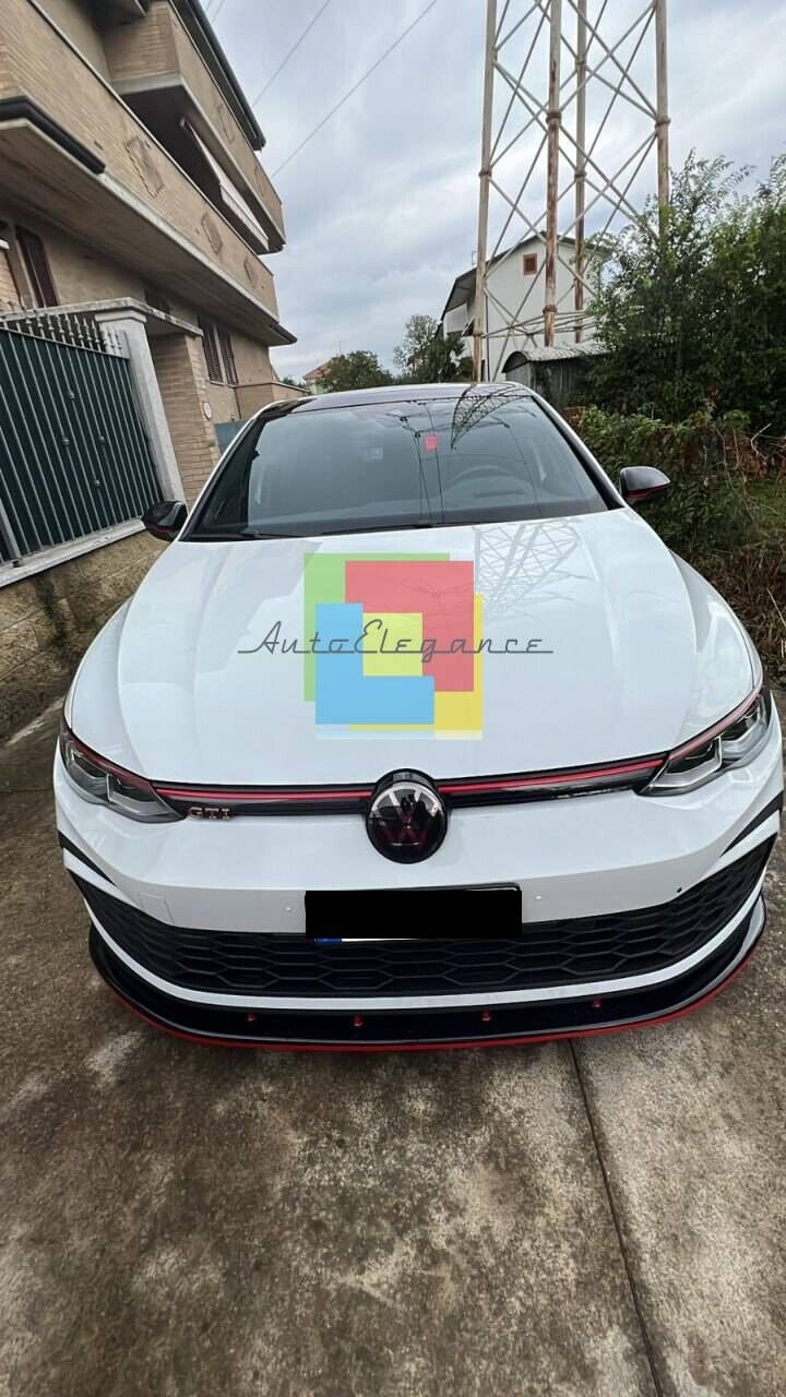 SPLITTER SUITABLE FOR VW GOLF 8 GTI GTD RLINE LOOK GLOSSY BLACK SPORTY DESIGN 