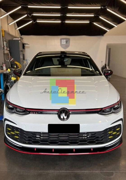 SPLITTER SUITABLE FOR VW GOLF 8 GTI GTD RLINE LOOK GLOSSY BLACK SPORTY DESIGN 