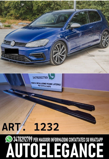 SOTTO MINIGONNE ADATTE PER GOLF 7 7.5 2012-2020 NERO LUCIDO