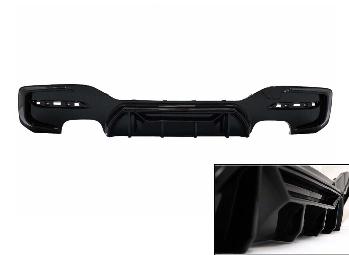 Diffusore Paraurti Doppia Uscita ADATTO per BMW Serie 1 F20 F21 LCI 15-19 Nero