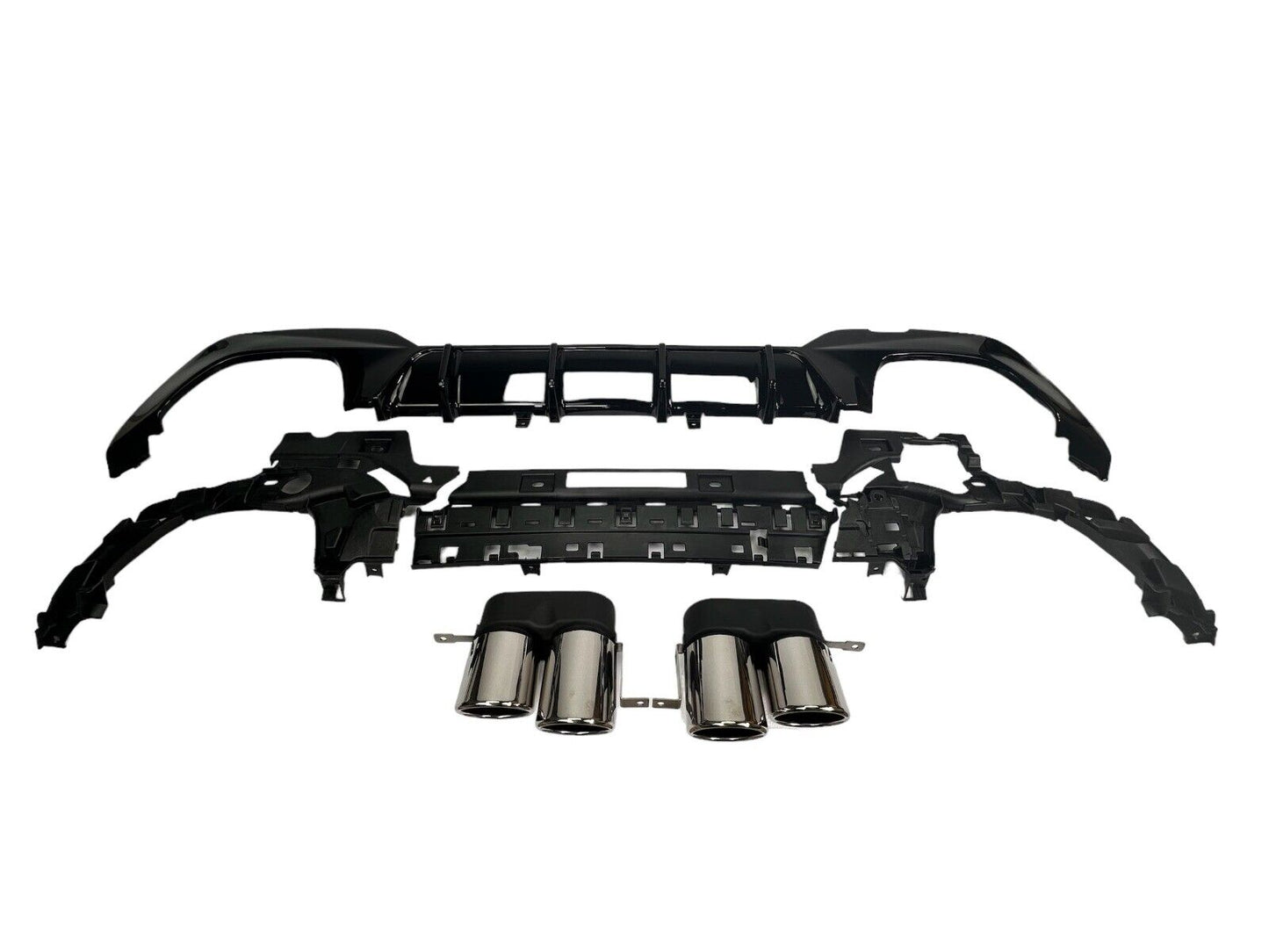 DIFFUSER + EXHAUST MASKS (CHROME) SUITABLE FOR BMW 3 SERIES G20/G20 2019-2022 