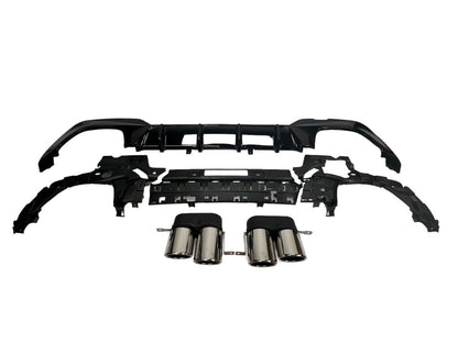 DIFFUSER + EXHAUST MASKS (CHROME) SUITABLE FOR BMW 3 SERIES G20/G20 2019-2022 