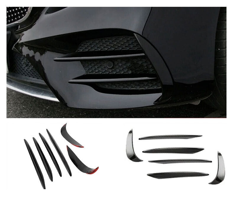AERO FLAPS ANTERIORI NERO ADATTO PER MERCEDES W213 A238 CLASSE E AMG LINE