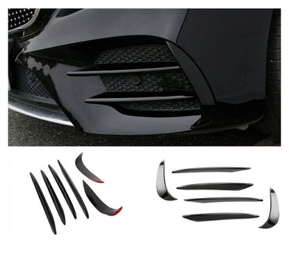 AERO FLAPS ANTERIORI NERO ADATTO PER MERCEDES W213 A238 CLASSE E AMG LINE