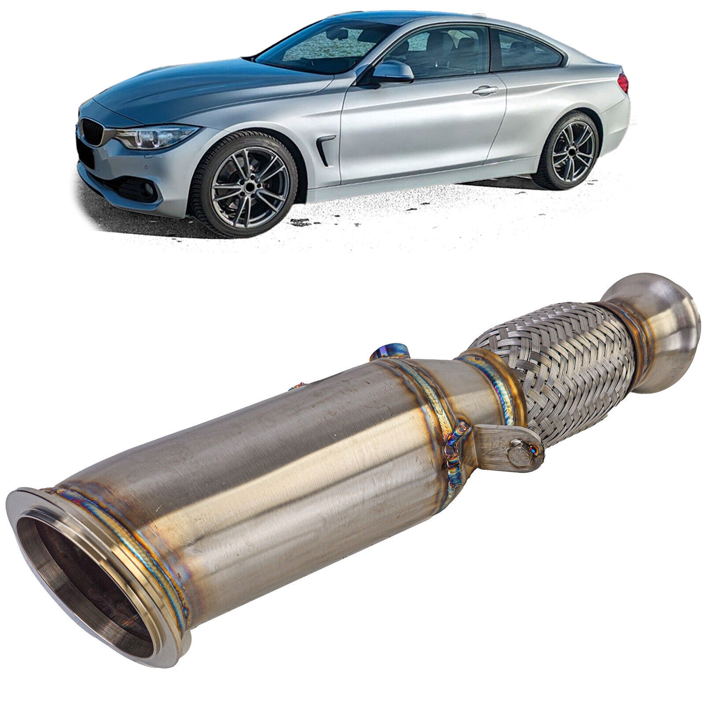 Tubo di ricambio per downpipe da corsa in acciaio inossidabile adatto PER BMW SERIE 4