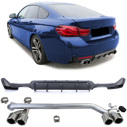 Diffusore posteriore lucido+look sportivo terminale di scarico adatto per BMW