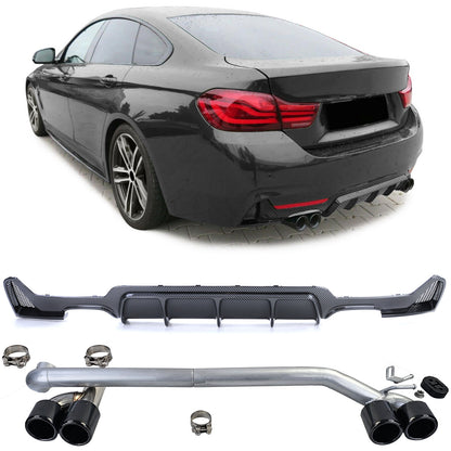 Diffusore posteriore lucido+look sportivo terminale di scarico adatto per BMW