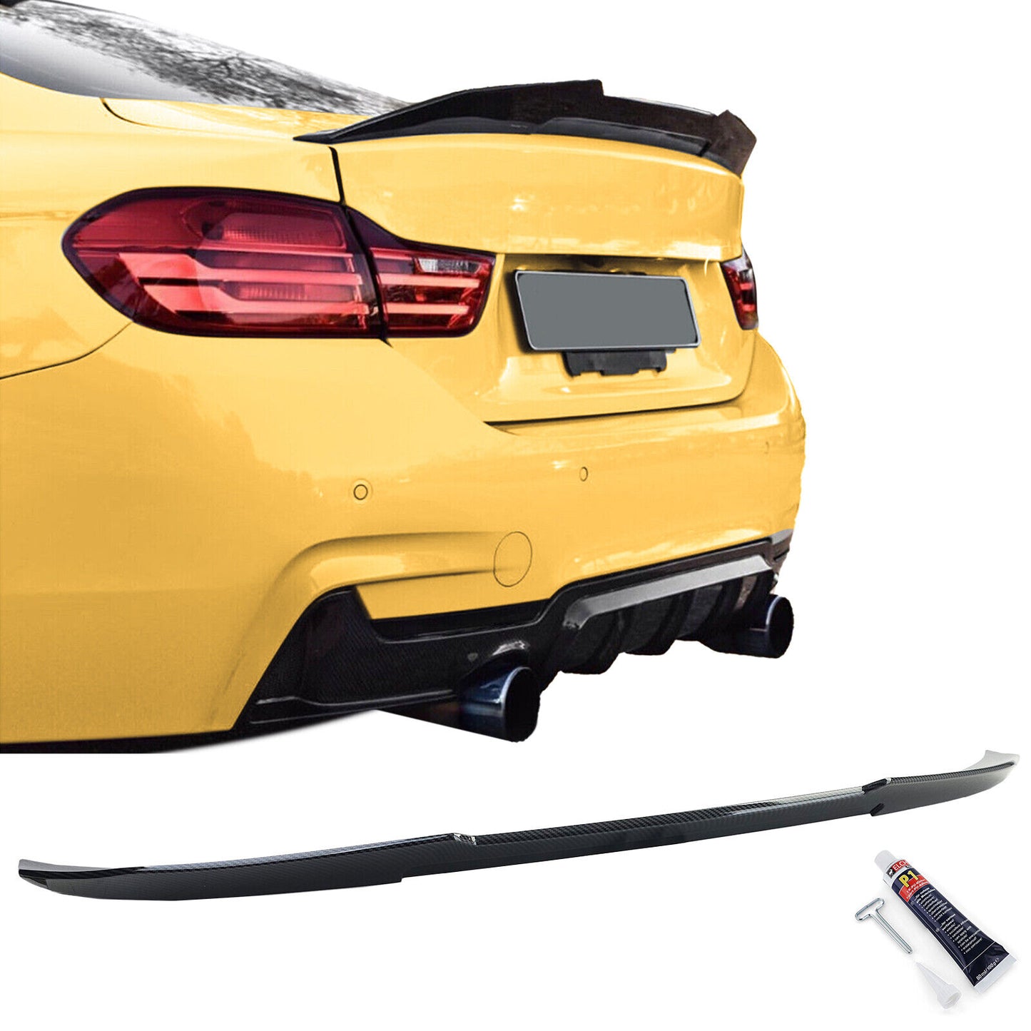 Spoiler posteriore Ducktail Carbon Look adatto per Serie 4 BMW F32 Coupé 2013-2021