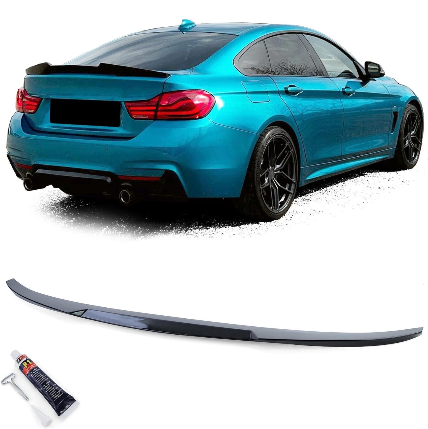 Labbro spoiler posteriore sportivo nero lucido per BMW Serie 4 F36 Gran Coupé 13-21