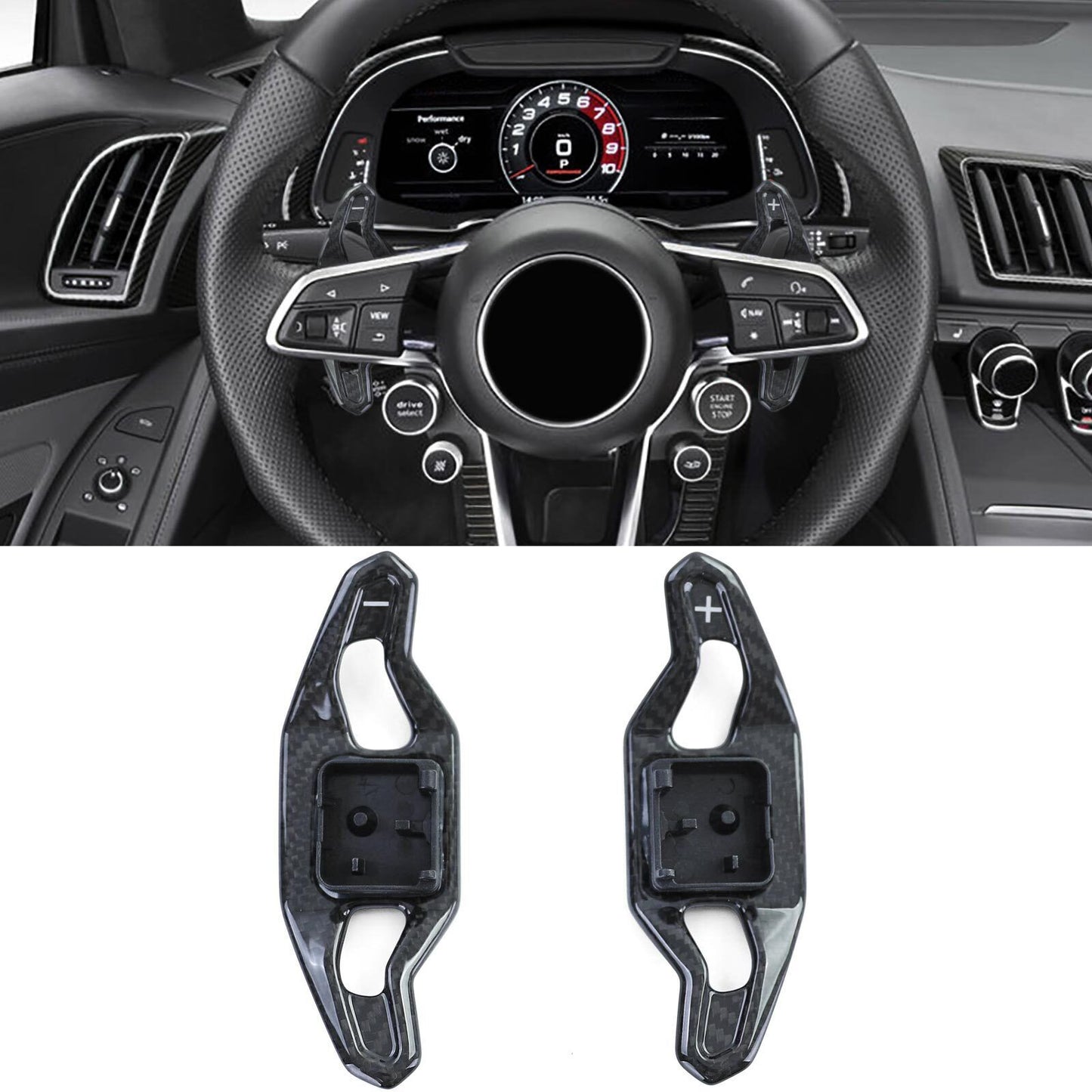 Leve del cambio in vero carbonio per sostituire Audi A3 S3 RS3 8V A4 S4 RS4 B9