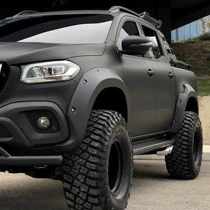 MATT BLACK BULLBAR FOR MERCEDES X CLASS W470 TIGER LOOK TUBULAR STAINLESS STEEL 90MM