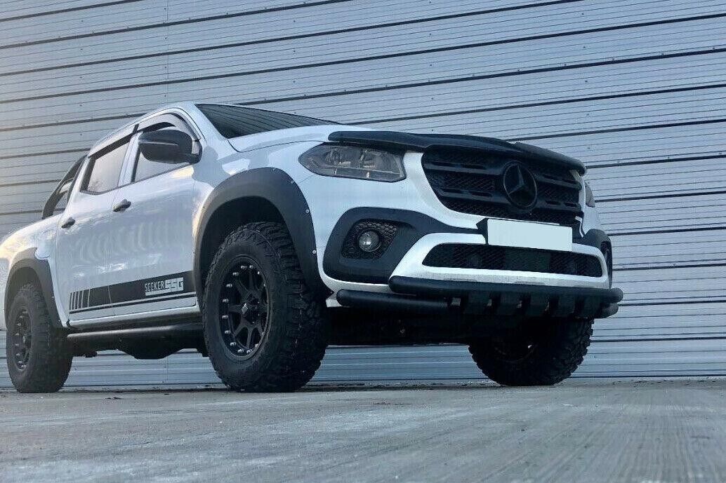 MATT BLACK BULLBAR FOR MERCEDES X CLASS W470 TIGER LOOK TUBULAR STAINLESS STEEL 90MM