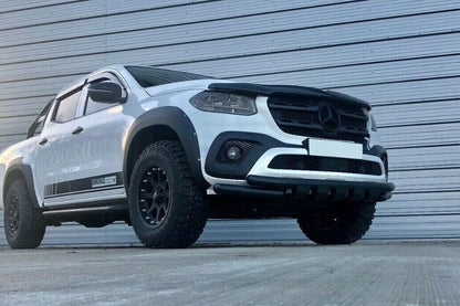 MATT BLACK BULLBAR FOR MERCEDES X CLASS W470 TIGER LOOK TUBULAR STAINLESS STEEL 90MM