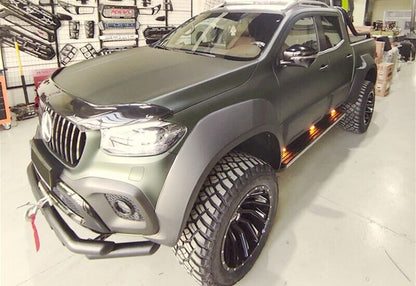 MATT BLACK BULLBAR FOR MERCEDES X CLASS W470 TIGER LOOK TUBULAR STAINLESS STEEL 90MM
