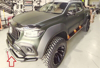 MATT BLACK BULLBAR FOR MERCEDES X CLASS W470 TIGER LOOK TUBULAR STAINLESS STEEL 90MM