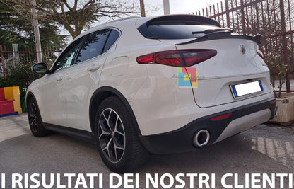 SPOILER COFANO ADATTA A ALFA ROMEO STELVIO SPORTIVO IN ABS NERO LUCIDO VELOCE ..