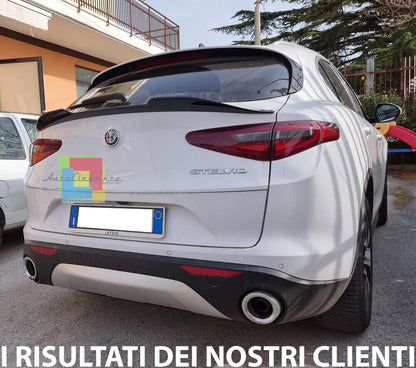 SPOILER COFANO ADATTA A ALFA ROMEO STELVIO SPORTIVO IN ABS NERO LUCIDO VELOCE ..