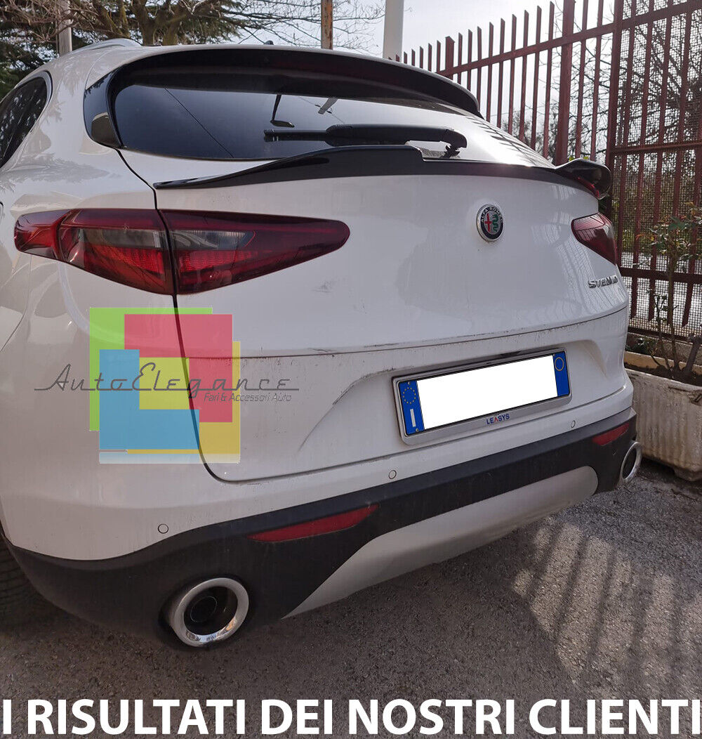 SPOILER COFANO ADATTA A ALFA ROMEO STELVIO SPORTIVO IN ABS NERO LUCIDO VELOCE ..