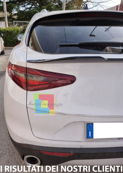 SPOILER COFANO ADATTA A ALFA ROMEO STELVIO SPORTIVO IN ABS NERO LUCIDO VELOCE ..