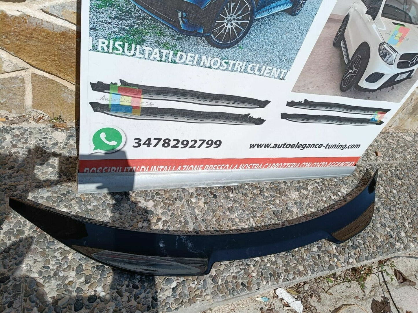 SPOILER COFANO ADATTA A ALFA ROMEO STELVIO SPORTIVO IN ABS NERO LUCIDO VELOCE ..