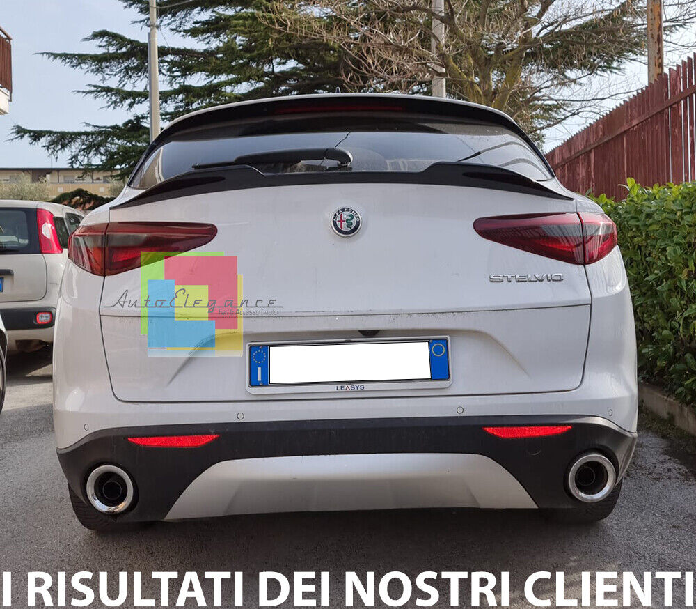 SPOILER COFANO ADATTA A ALFA ROMEO STELVIO SPORTIVO IN ABS NERO LUCIDO VELOCE ..