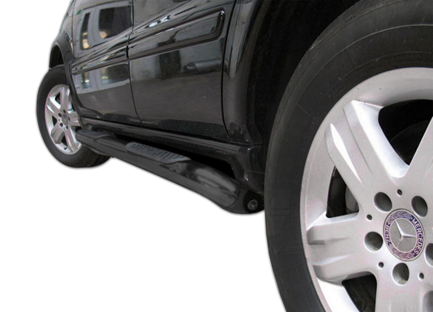 BLACK SIDE STEPS INOX for MERCEDES ML W163 1998-2005 