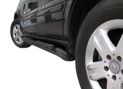 BLACK SIDE STEPS INOX for MERCEDES ML W163 1998-2005 