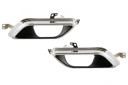 DIFFUSORE NERO POSTERIORE ABS TERMINALI INOX CROMATO PER RANGE ROVER VELAR