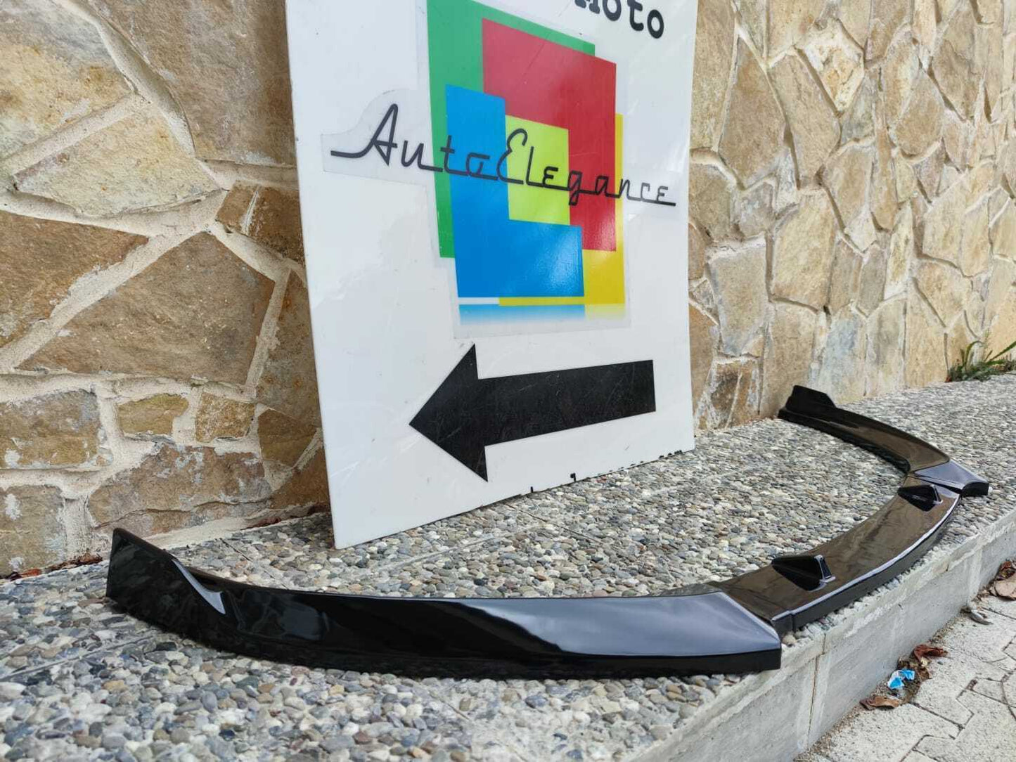 💎UNDER BUMPER SPLITTER AUDI A3 8V 2012+ SLINE ABS GLOSSY BLACK SPOILER 3 PIECES 