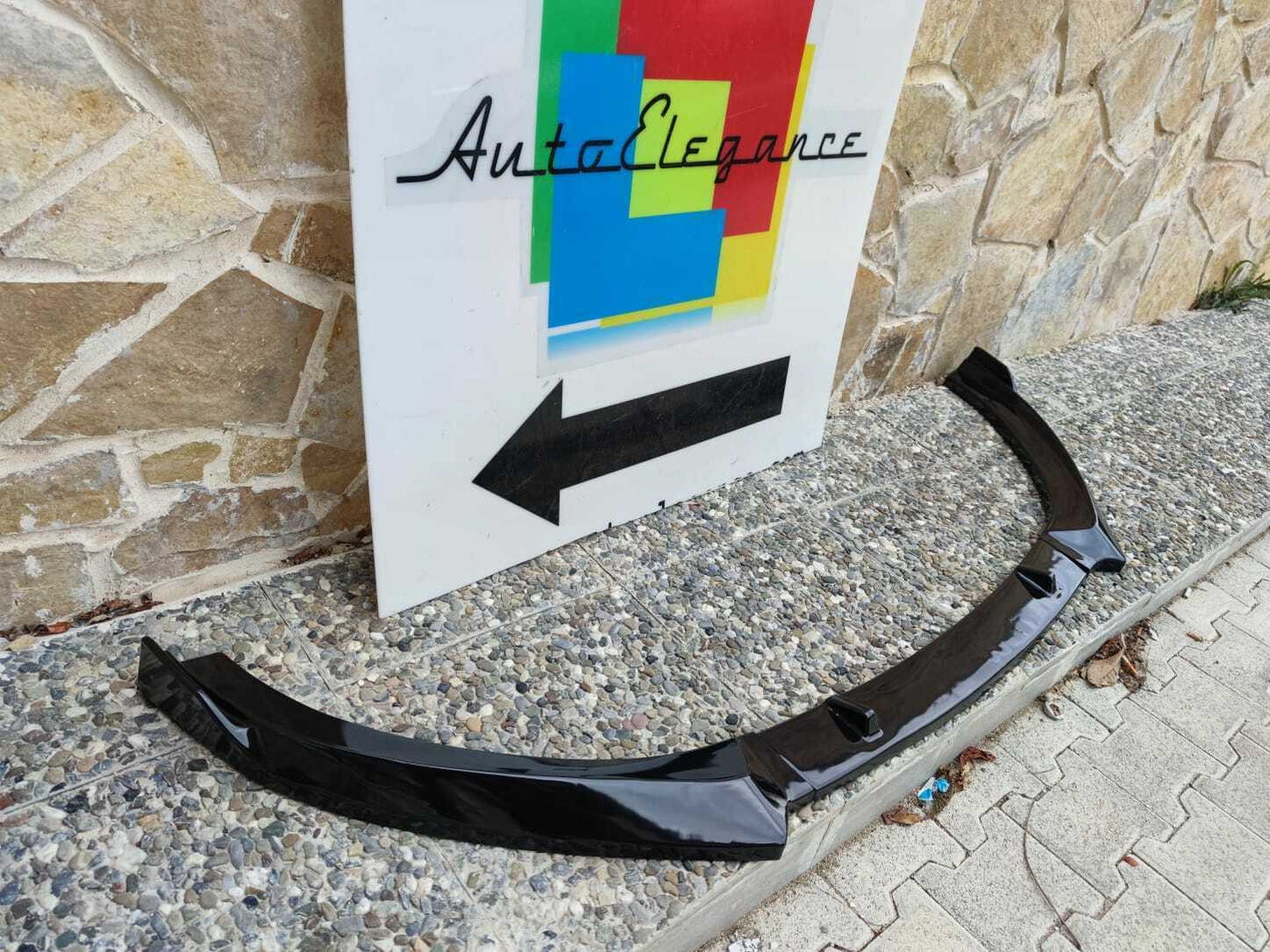 💎UNDER BUMPER SPLITTER AUDI A3 8V 2012+ SLINE ABS GLOSSY BLACK SPOILER 3 PIECES 