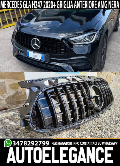 CALANDRA PER MERCEDES GLA H247 2020+ GRIGLIA ANTERIORE AMG PANAMERICANA NERA