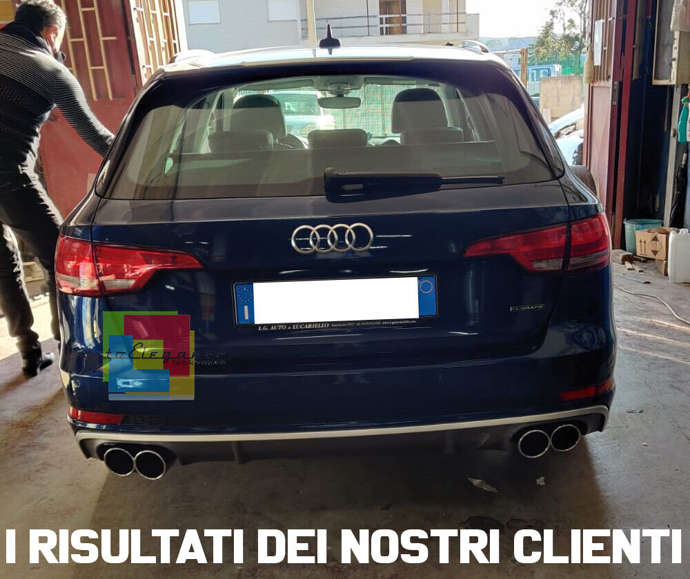 UNDER BUMPER ABS REAR DIFFUSER SUITABLE FOR AUDI A4 B9 8W S4 FOR SLINE with black tips 