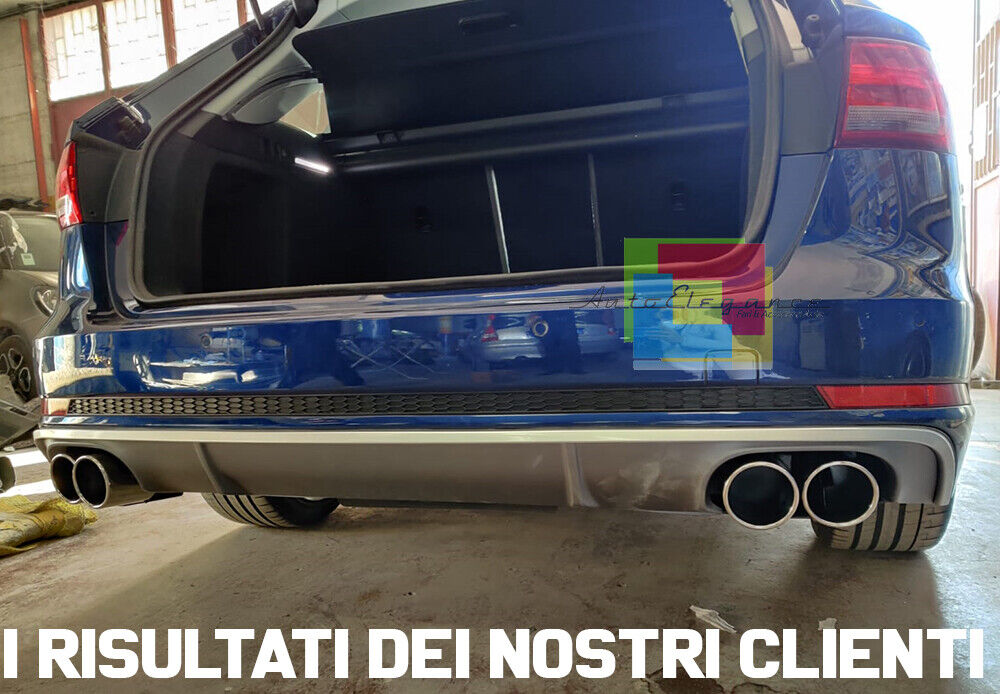 UNDER BUMPER ABS REAR DIFFUSER SUITABLE FOR AUDI A4 B9 8W S4 FOR SLINE with black tips 