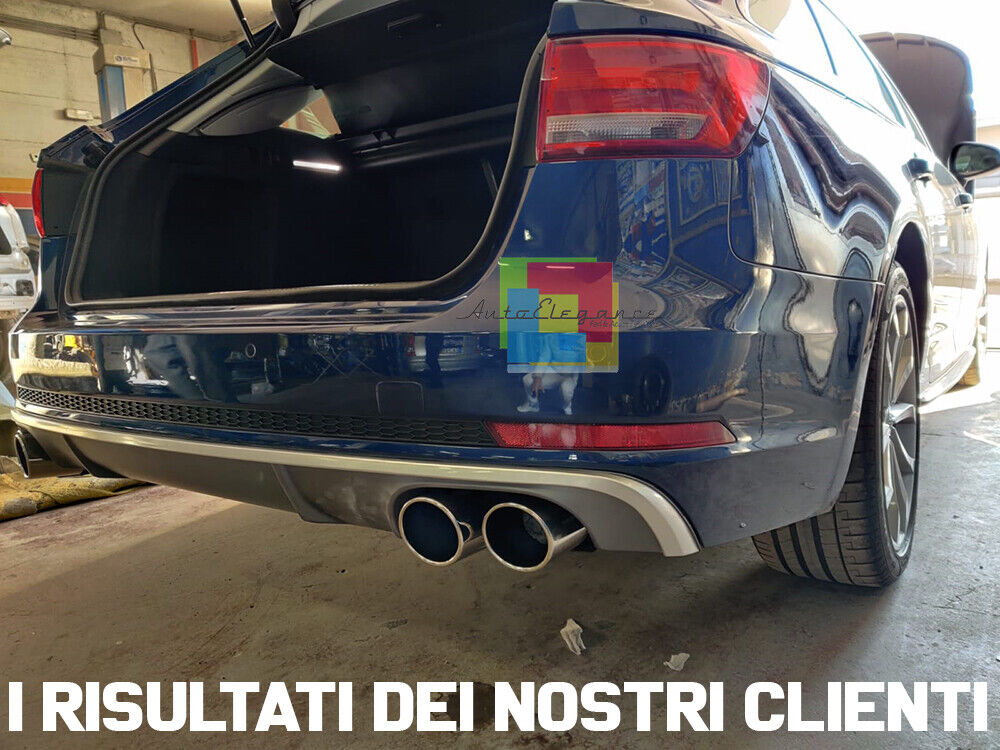 UNDER BUMPER ABS REAR DIFFUSER SUITABLE FOR AUDI A4 B9 8W S4 FOR SLINE with black tips 
