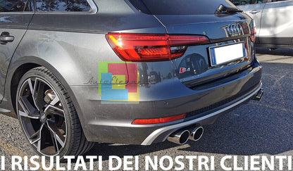 UNDER BUMPER ABS REAR DIFFUSER SUITABLE FOR AUDI A4 B9 8W S4 FOR SLINE with black tips 