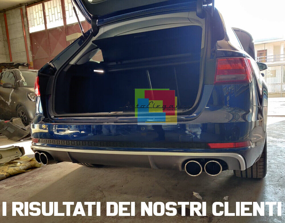 UNDER BUMPER ABS REAR DIFFUSER SUITABLE FOR AUDI A4 B9 8W S4 FOR SLINE with black tips 