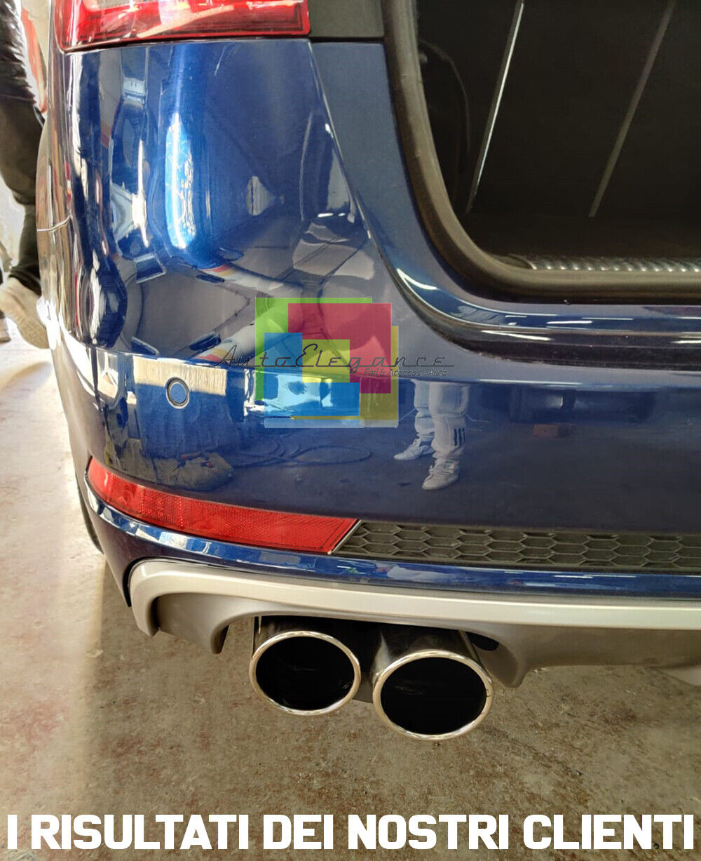 UNDER BUMPER ABS REAR DIFFUSER SUITABLE FOR AUDI A4 B9 8W S4 FOR SLINE with black tips 
