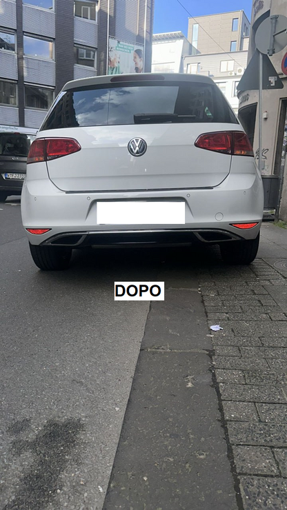 DIFFUSORE SOTTO PARAURTI VW GOLF VII 7.5 2016+ ESTRATTORE POSTERIORE ABS