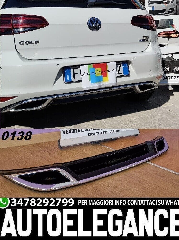 DIFFUSORE SOTTO PARAURTI VW GOLF VII 7.5 2016+ ESTRATTORE POSTERIORE ABS