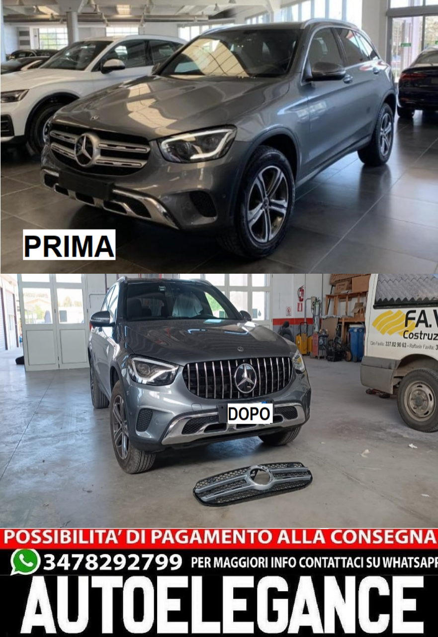 GRIGLIA ADATTA PER MERCEDES GLC X253 C253 LIFT AMG 2019-2022 LOOK GT CROMATA